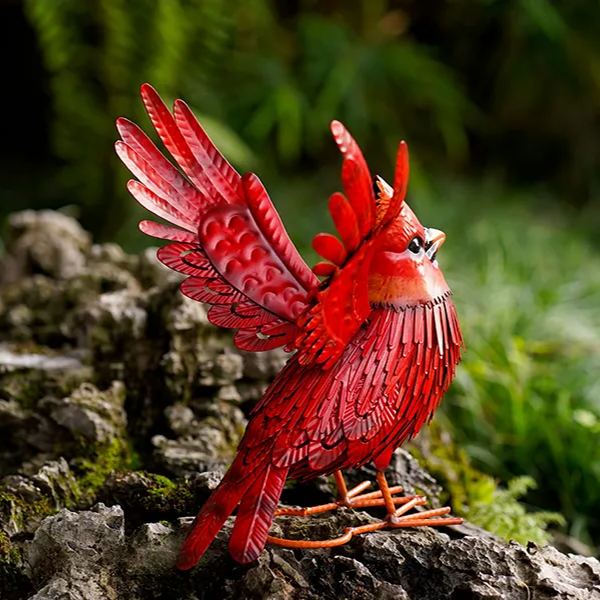Handcrafted 3D Cardinal Metal Statue | Metal Art | Hand Painted Art