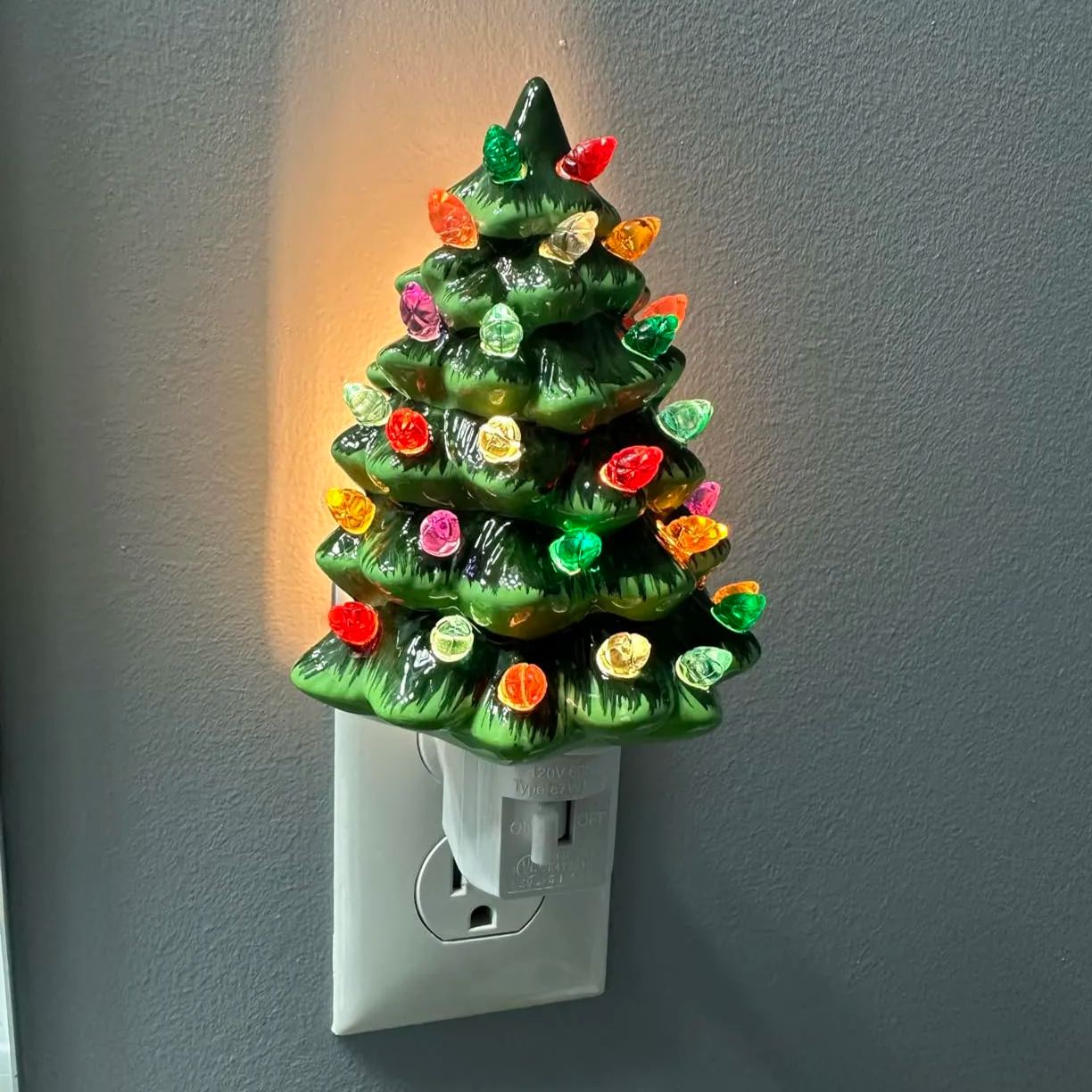 🎄Handmade Ceramic Christmas Tree Night Light| Ceramic Art| Hand Painted Art