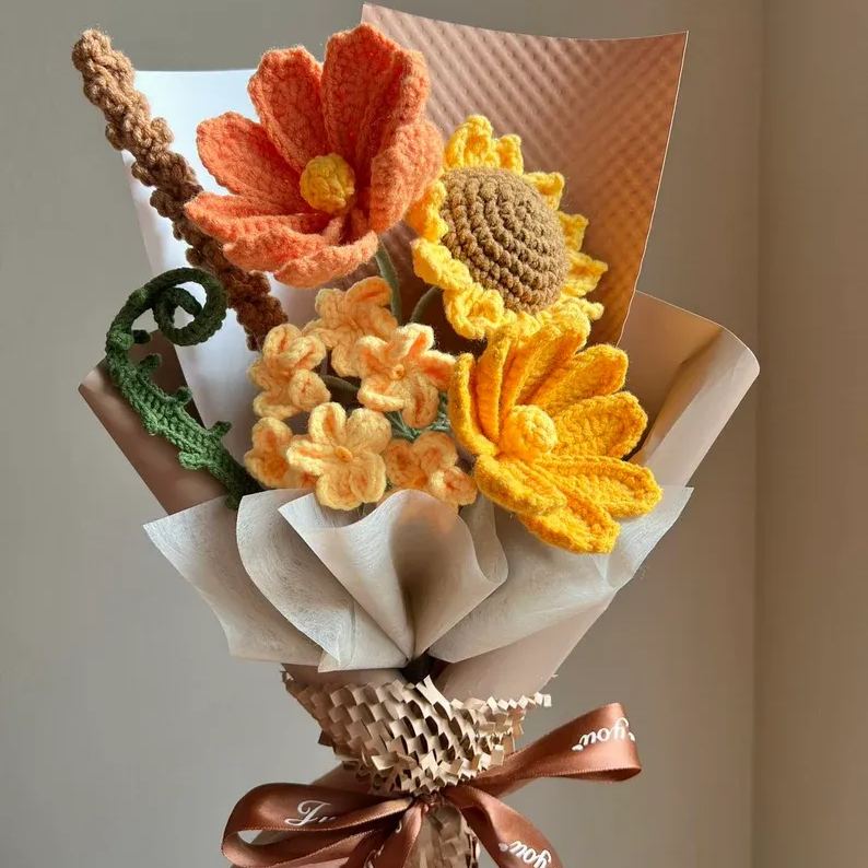 Crochet Sunflower Bouquet | Christmas Gift | Handmade Gift