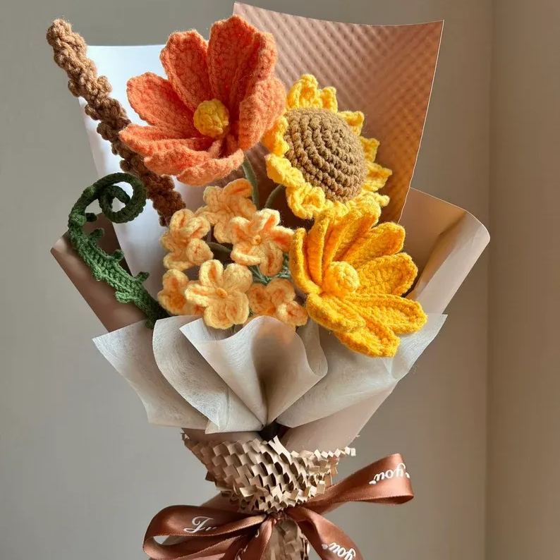 Crochet Sunflower Bouquet | Christmas Gift | Handmade Gift