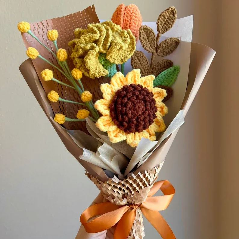 Crochet Sunflower Bouquet | Christmas Gift | Handmade Gift