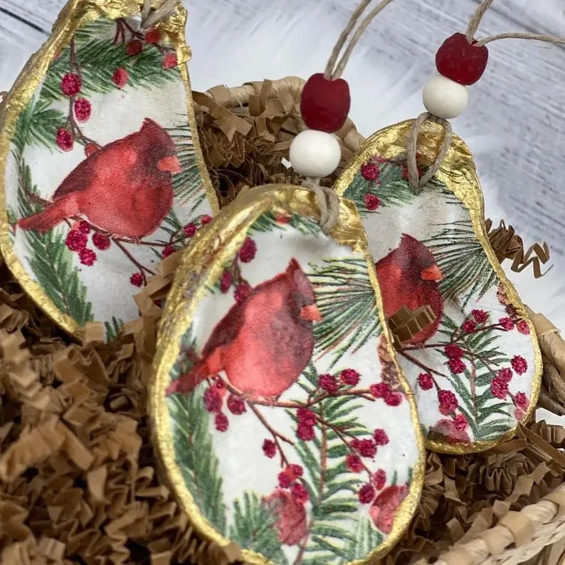 Oyster Shell Christmas Ornament