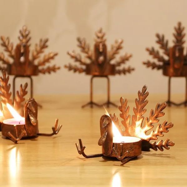 Handmade Metal Turkey Tea Light Candle Holder | Thanksgiving Decor
