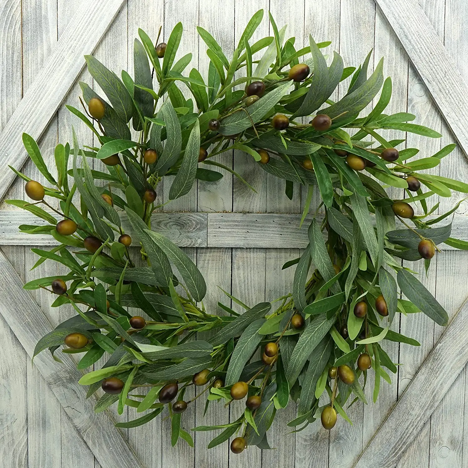20'' Eucalyptus Wreath for Front Door-Green Decor for Home, Farmhouse 