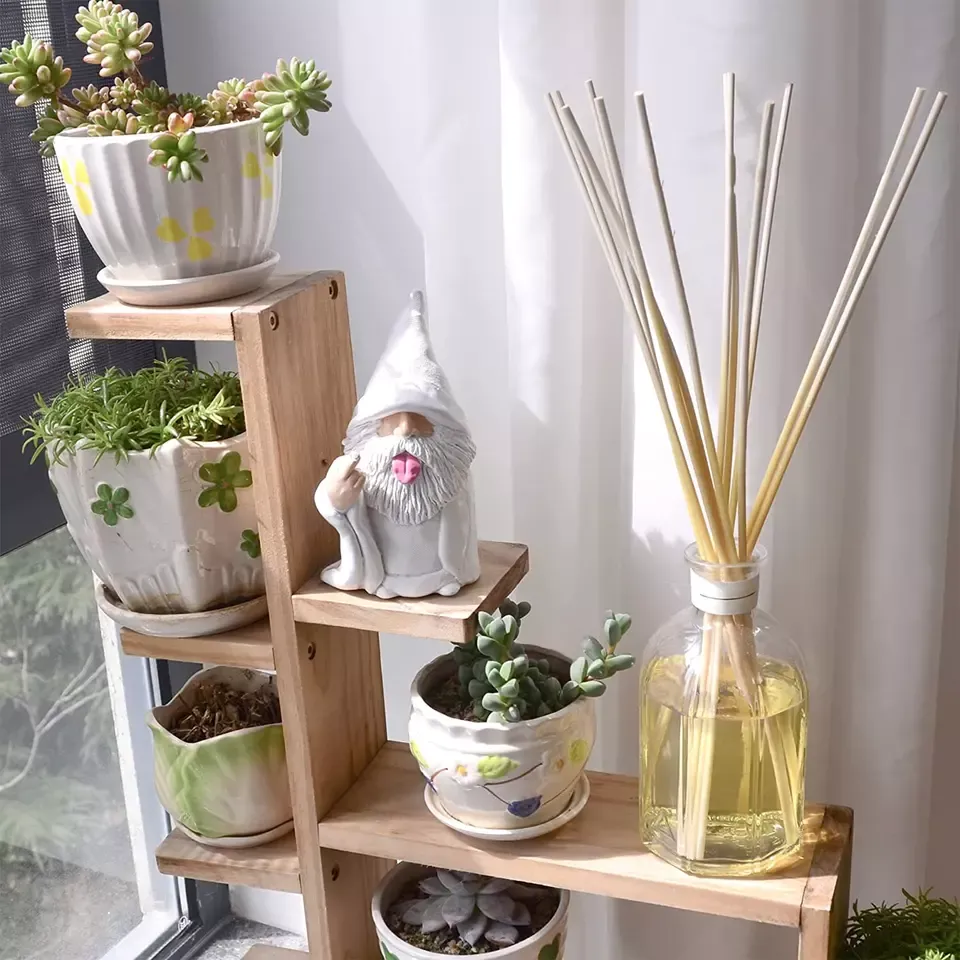 White Wizard Gnome Middle Finger Garden Yard Lawn Ornament Statue Decor