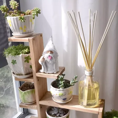 White Wizard Gnome Middle Finger Garden Yard Lawn Ornament Statue Decor