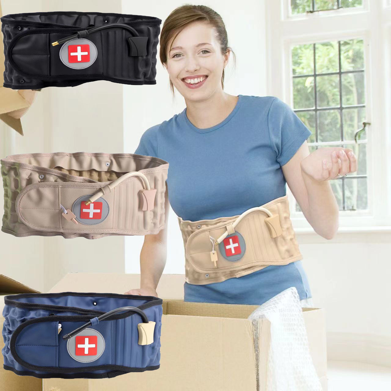 👍Centura de decompresie lombara - Suport lombar pentru ameliorarea durerilor de spate