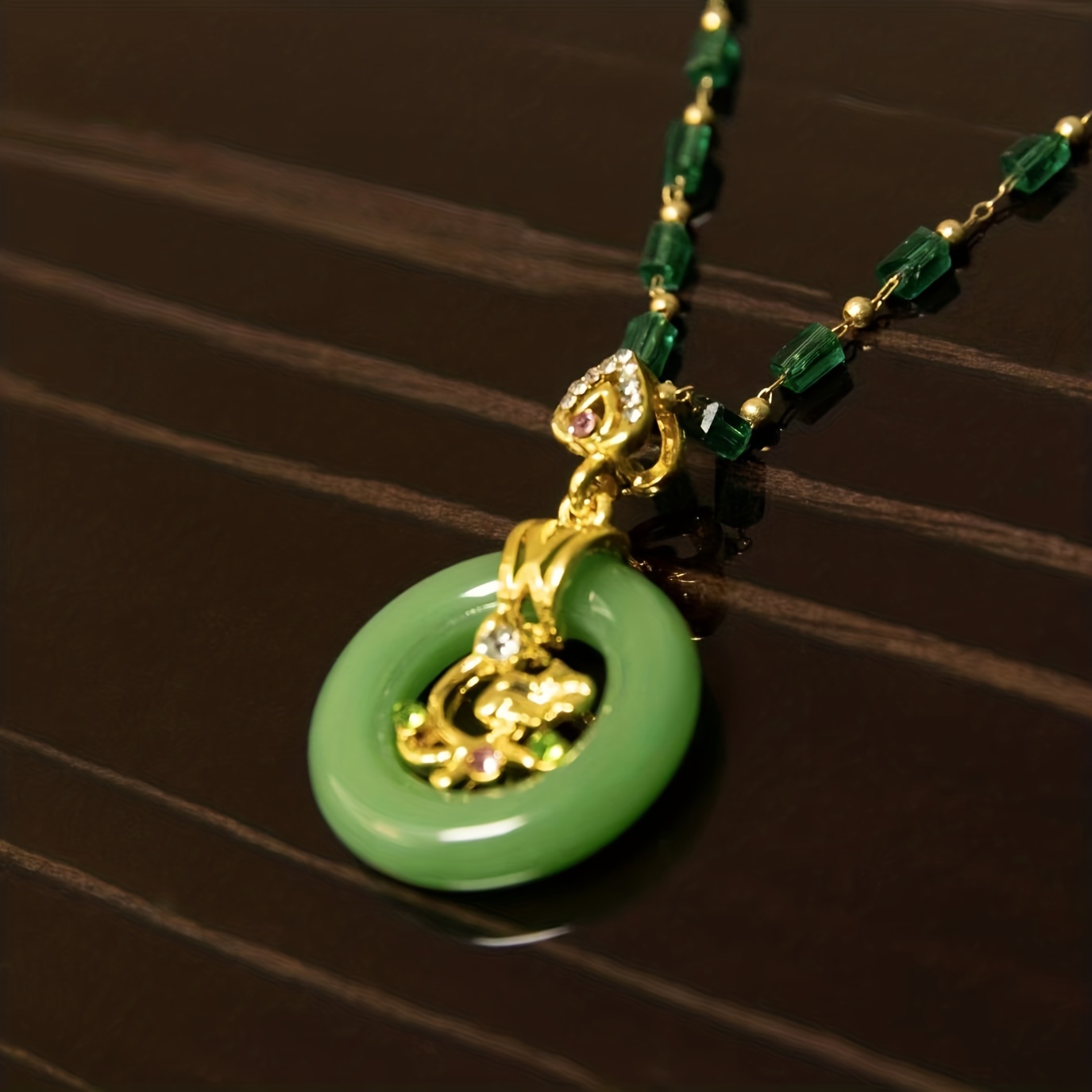 Luxurious Jadeite Gold Branch Necklace