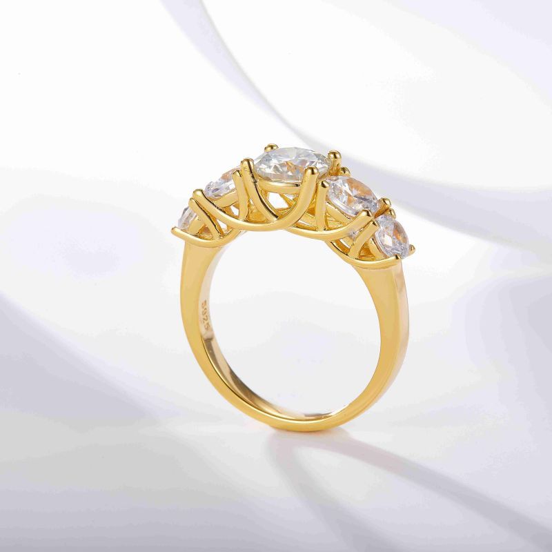 S925 Inel Moissanite Love Inel placat cu aur de 18K, Cadou pentru aniversare de nuntă de logodnă pentru petrecere la modă