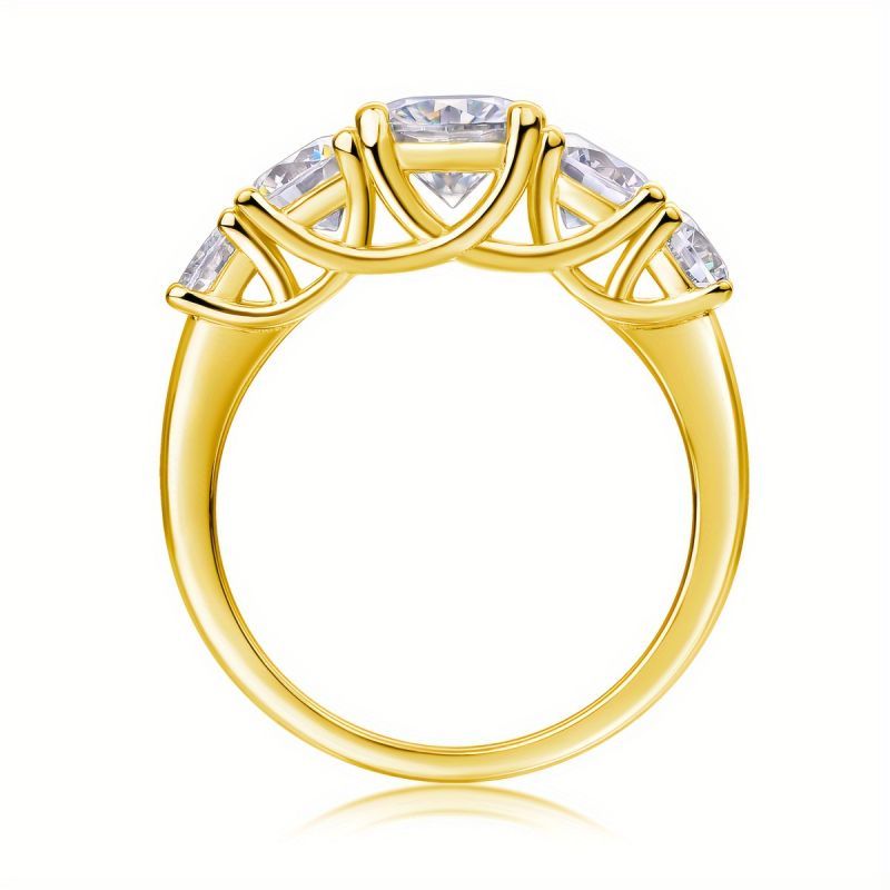 S925 Inel Moissanite Love Inel placat cu aur de 18K, Cadou pentru aniversare de nuntă de logodnă pentru petrecere la modă