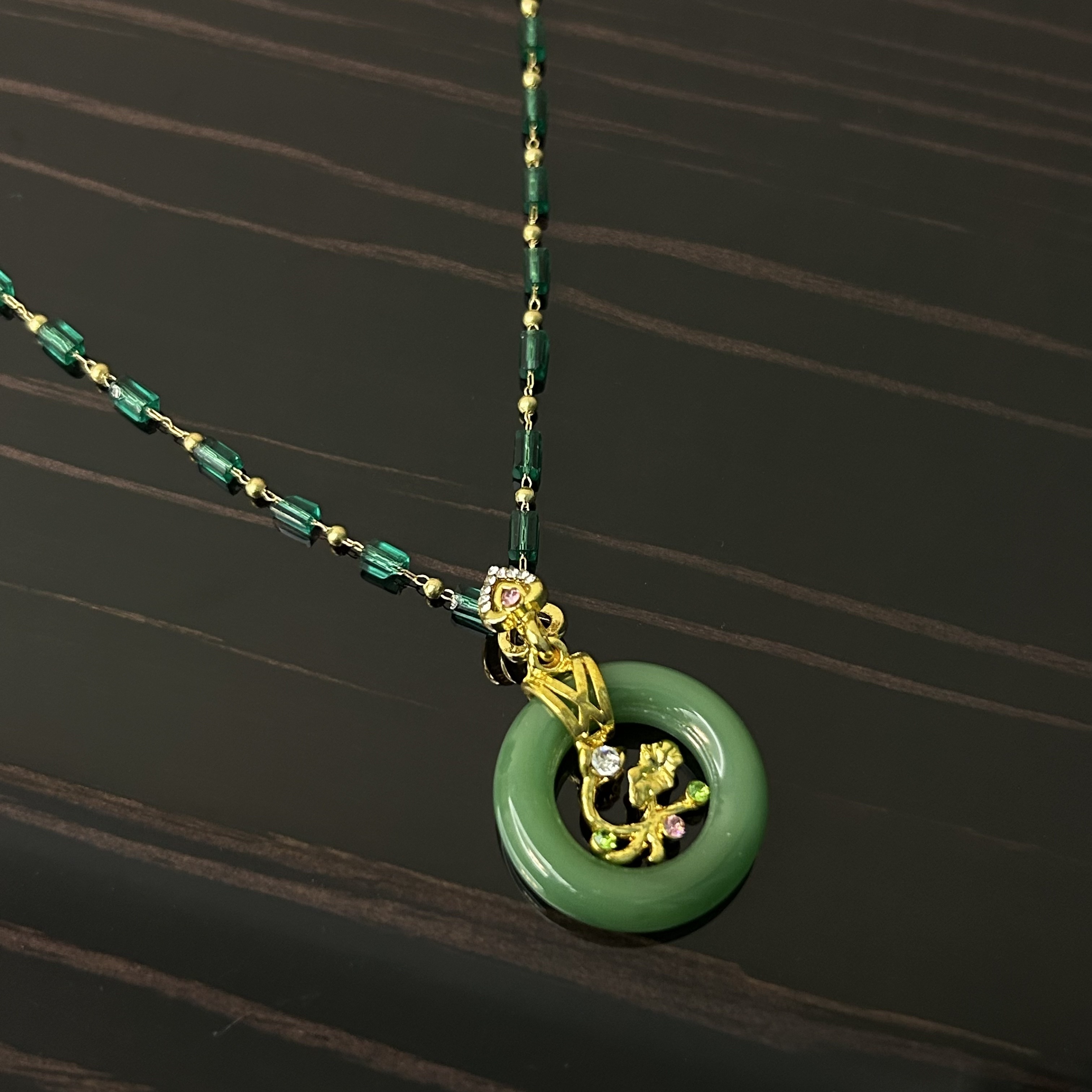 Luxurious Jadeite Gold Branch Necklace