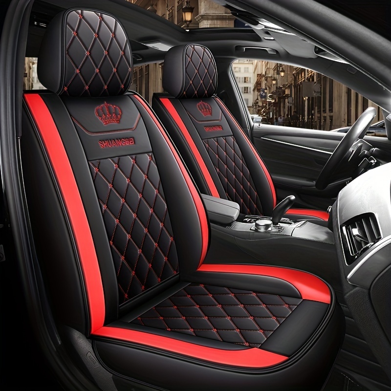 Set de 5 huse de scaun auto Pachet complet Pernă de scaun auto din piele PU Husă de scaun auto universală Set complet compatibil cu modelele cu cinci locuri