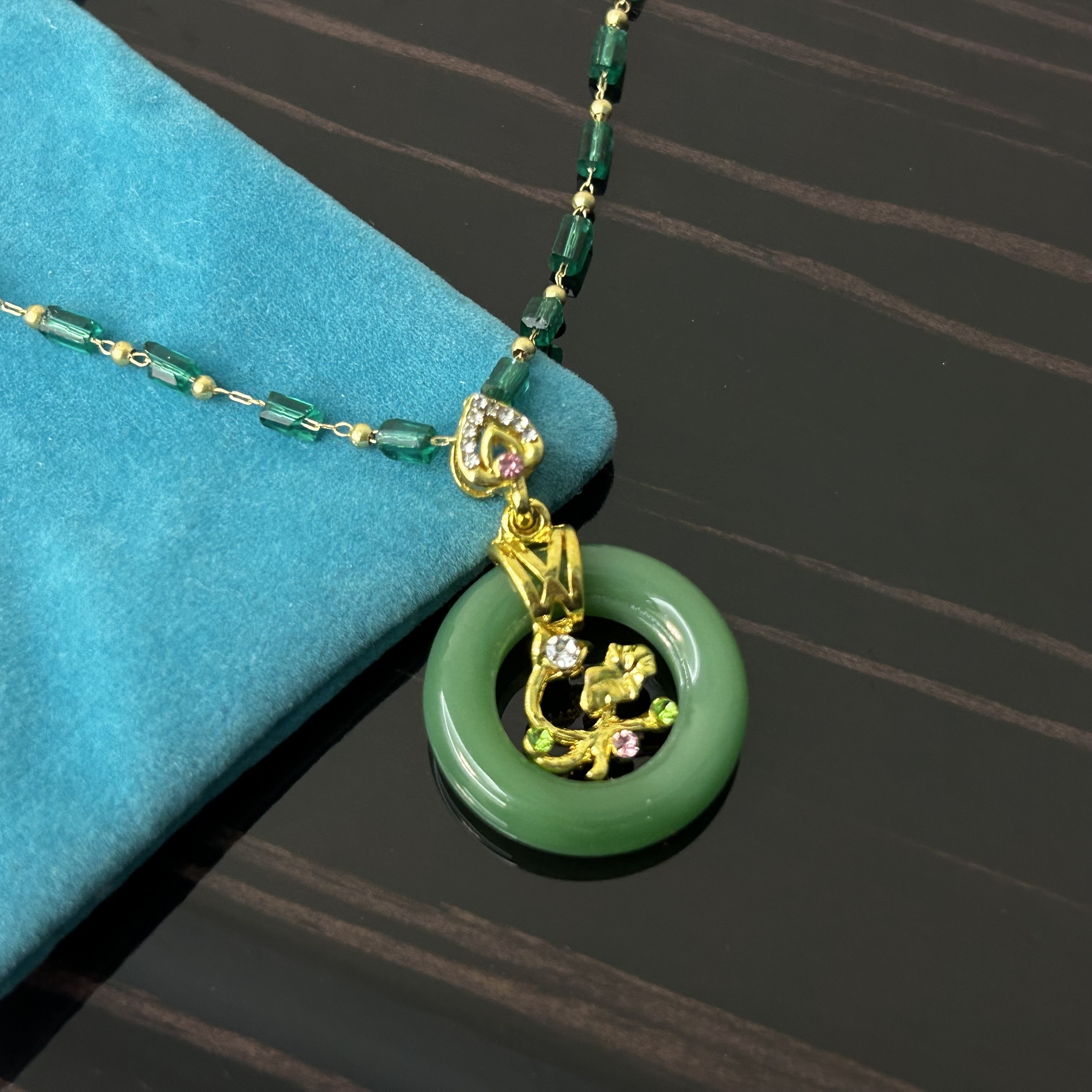 Luxurious Jadeite Gold Branch Necklace