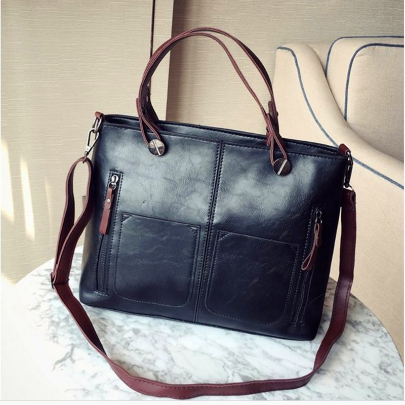 Geantă de umăr din piele vintage pentru femei - 50% reducere