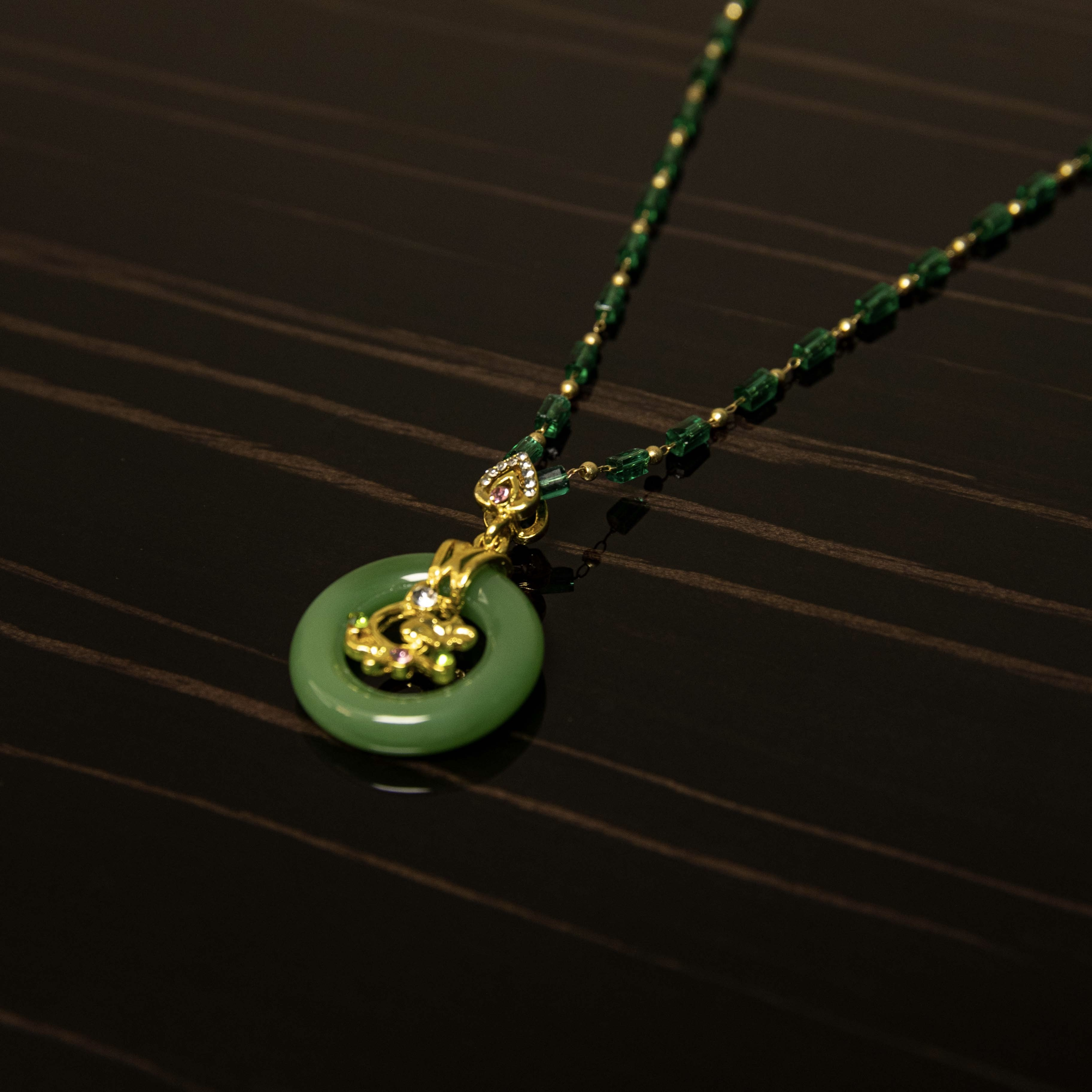 Luxurious Jadeite Gold Branch Necklace