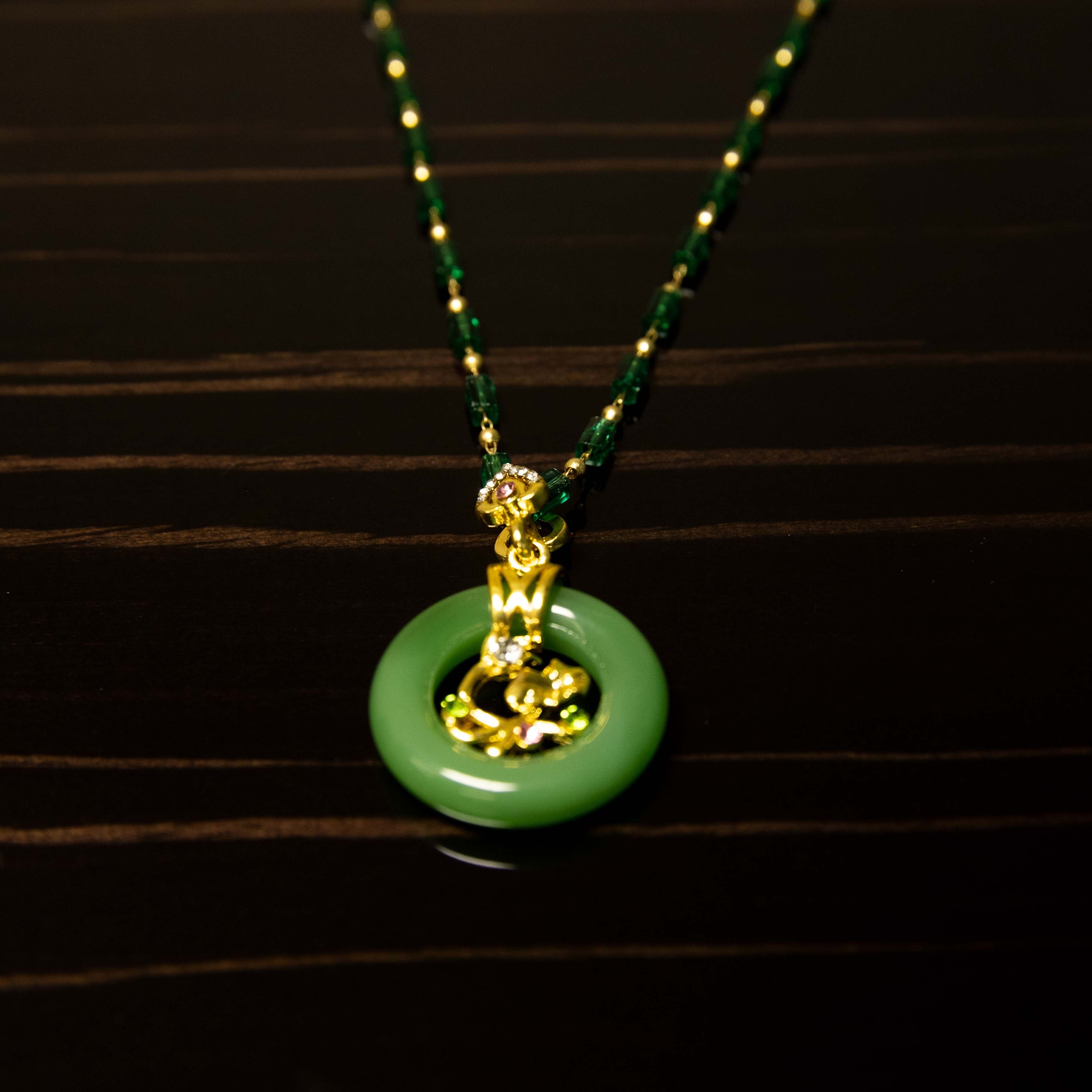 Luxurious Jadeite Gold Branch Necklace