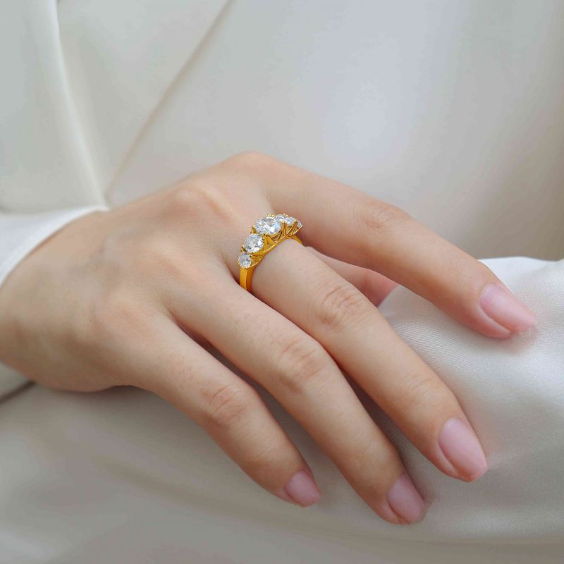 S925 Inel Moissanite Love Inel placat cu aur de 18K, Cadou pentru aniversare de nuntă de logodnă pentru petrecere la modă