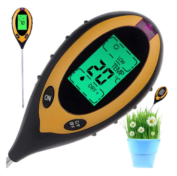 Aparat Digital de Analiza a Solului 4 in 1, pH, Umiditate, Luminozitate, Temperatura