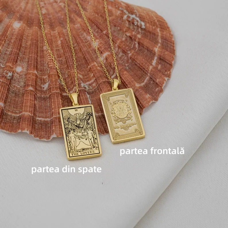 Reducere de 50% pe tot site-ul - 🌟🌈 Colier exclusivist de 14K Carte de Tarot Zodiac față-verso ✨🎁 (Potrivit pentru bărbați și femei) Un cadou perfect pentru mame, soții, soți