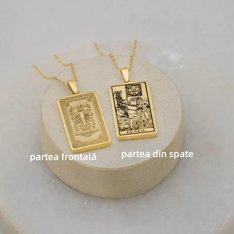 Reducere de 50% pe tot site-ul - 🌟🌈 Colier exclusivist de 14K Carte de Tarot Zodiac față-verso ✨🎁 (Potrivit pentru bărbați și femei) Un cadou perfect pentru mame, soții, soți