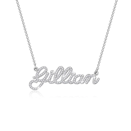 Colier cu nume de diamant strălucitor personalizat