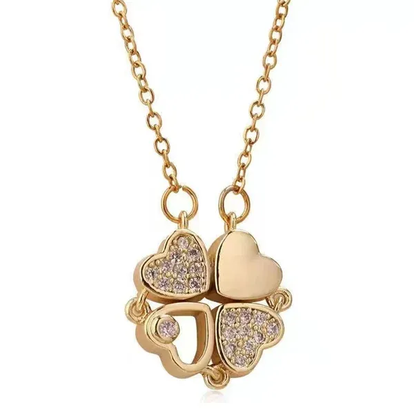 REDUCERE DE AN NOU 2024 - 68% REDUCERE - 🔥Colier Lucky Heart S925 din argint Sterling CU ȘASE TRENDARI🍀