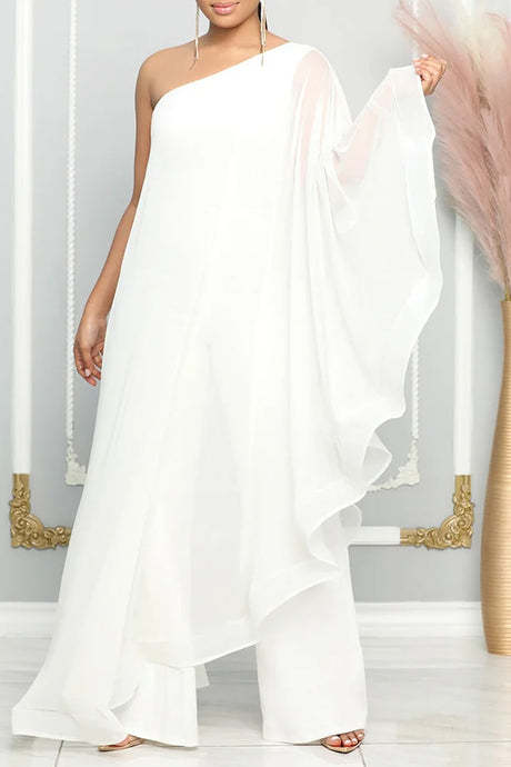Clocolors Casual Daily Elegant Patchwork Solid Color One Shoulder Regu
