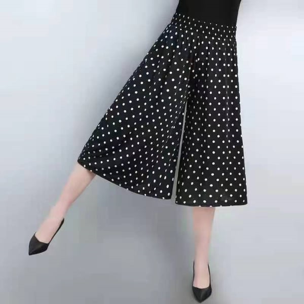  (Vânzare fierbinte - 49% OFF) Femei de înaltă talie elastică cu talie elastică plisată din sifon cu picior larg Culottes