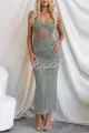 👗Manifesting You Mesh Ruched Detail Maxi Dress