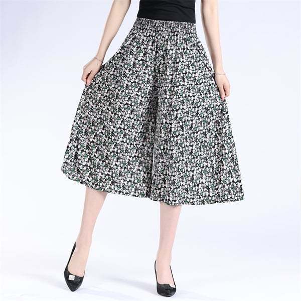  (Vânzare fierbinte - 49% OFF) Femei de înaltă talie elastică cu talie elastică plisată din sifon cu picior larg Culottes