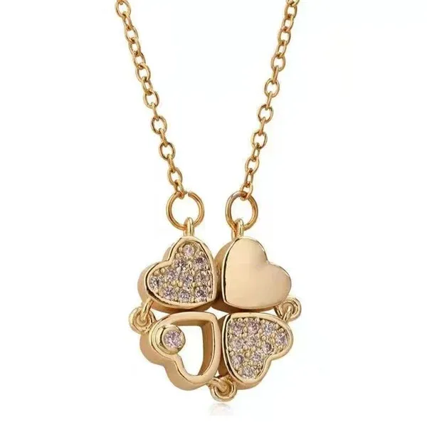 REDUCERE DE AN NOU 2024 - 68% REDUCERE - 🔥Colier Lucky Heart S925 din argint Sterling CU ȘASE TRENDARI🍀