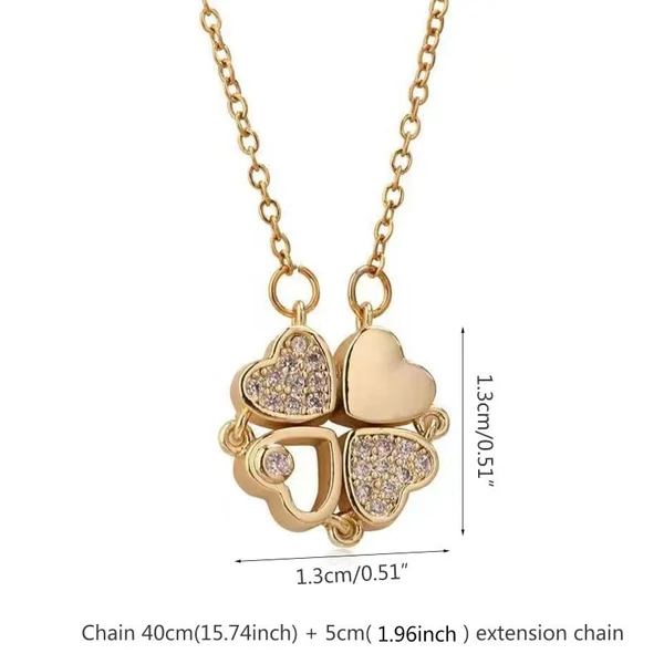 REDUCERE DE AN NOU 2024 - 68% REDUCERE - 🔥Colier Lucky Heart S925 din argint Sterling CU ȘASE TRENDARI🍀