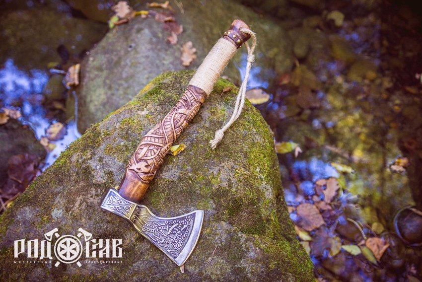 🔥Machado de aço carbono forjado à mão, machado de trabalho "MAMMEN"