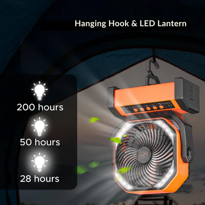 【Fjord Nansen】 Ventilator portabil de camping puternic 3 în 1🏕