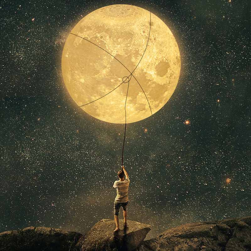 🔮Lampă 3D Photo Moon personalizată