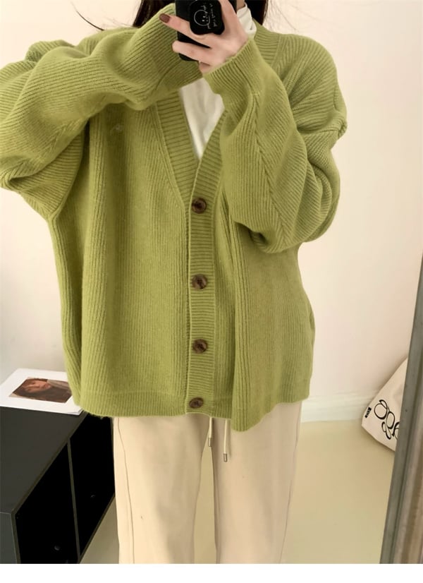 V-neck Casual Knit Cardigan (FREE SHIPPING)