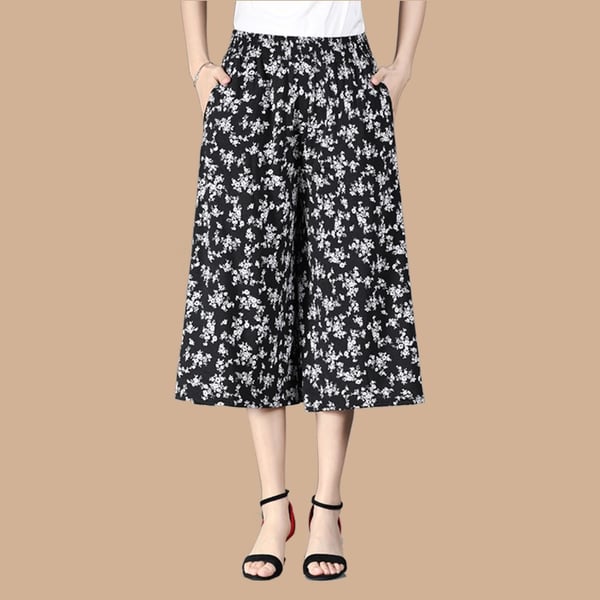  (Vânzare fierbinte - 49% OFF) Femei de înaltă talie elastică cu talie elastică plisată din sifon cu picior larg Culottes