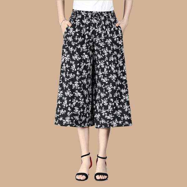  (Vânzare fierbinte - 49% OFF) Femei de înaltă talie elastică cu talie elastică plisată din sifon cu picior larg Culottes