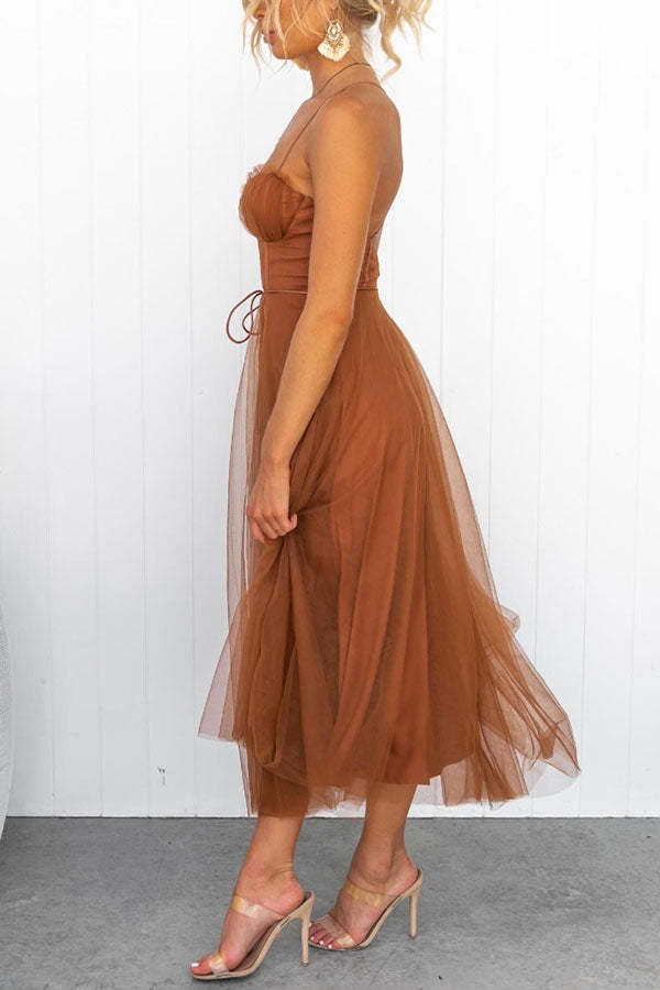 Modern-zi Prințesa de zi cu zi Chiffon Suspenders Party Maxi Dress