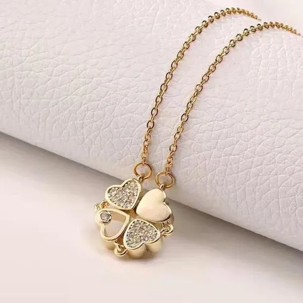 REDUCERE DE AN NOU 2024 - 68% REDUCERE - 🔥Colier Lucky Heart S925 din argint Sterling CU ȘASE TRENDARI🍀