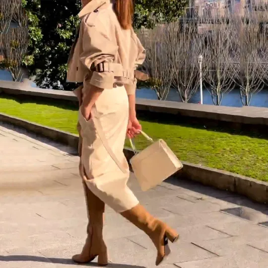 😍2024 cel mai recent model👚Set din două piese, la modă, fustă lungă✨