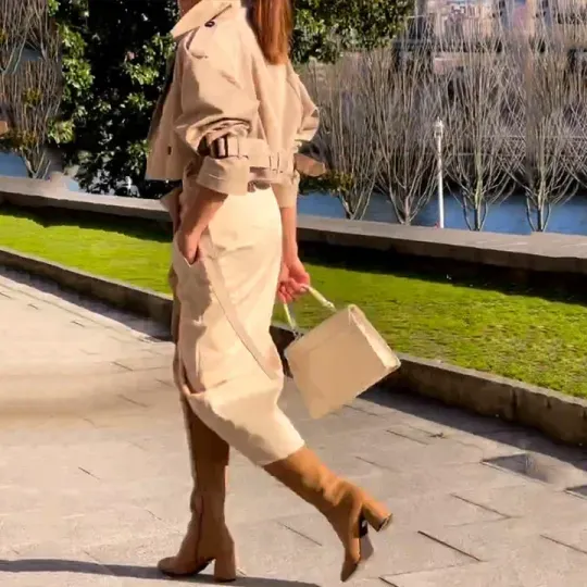 😍2024 cel mai recent model👚Set din două piese, la modă, fustă lungă✨