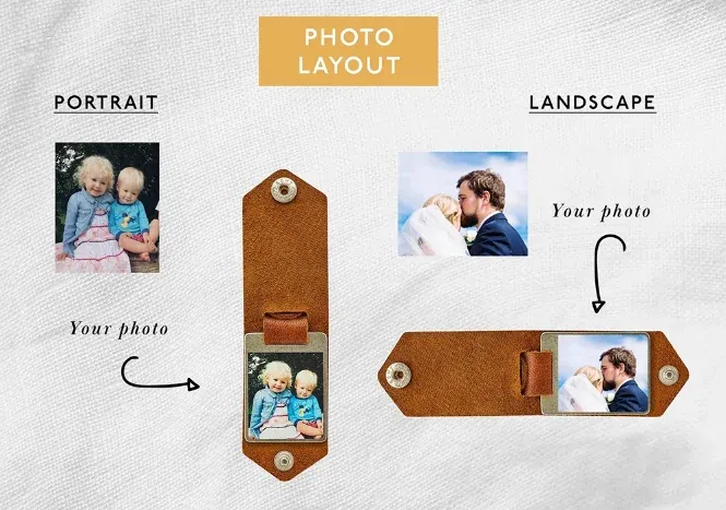 🎁Custom Leather Photo Text Keychain Gifts for Family🔑