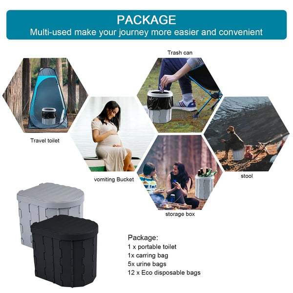🚽Toaletă pliabilă mobilă convenabilă