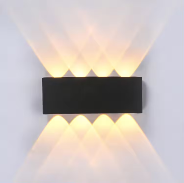 Aplica LED de perete, NEXTLY, 10 Leduri, lumina sus si jos, iluminat exterior si interior, 10W, 3000K, lumina calda, IP65, aluminiu, alb