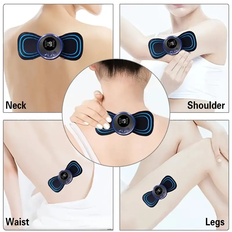 Mini masaj portabil pentru gât și spate cu tehnologie EMS Electric Pulse pentru relaxare musculară și ameliorarea durerii