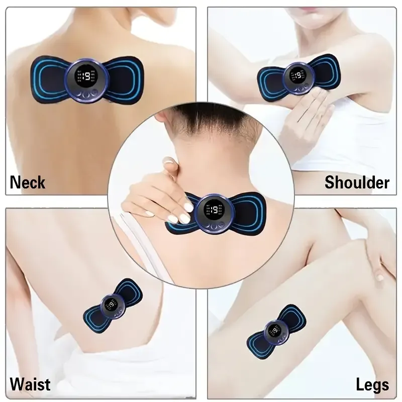 Mini masaj portabil pentru gât și spate cu tehnologie EMS Electric Pulse pentru relaxare musculară și ameliorarea durerii