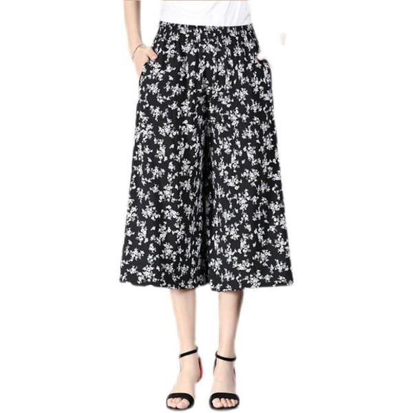  (Vânzare fierbinte - 49% OFF) Femei de înaltă talie elastică cu talie elastică plisată din sifon cu picior larg Culottes