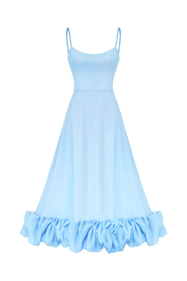Midnight Girl Flounce Bustier Bustier Banchet Party Midi Dress