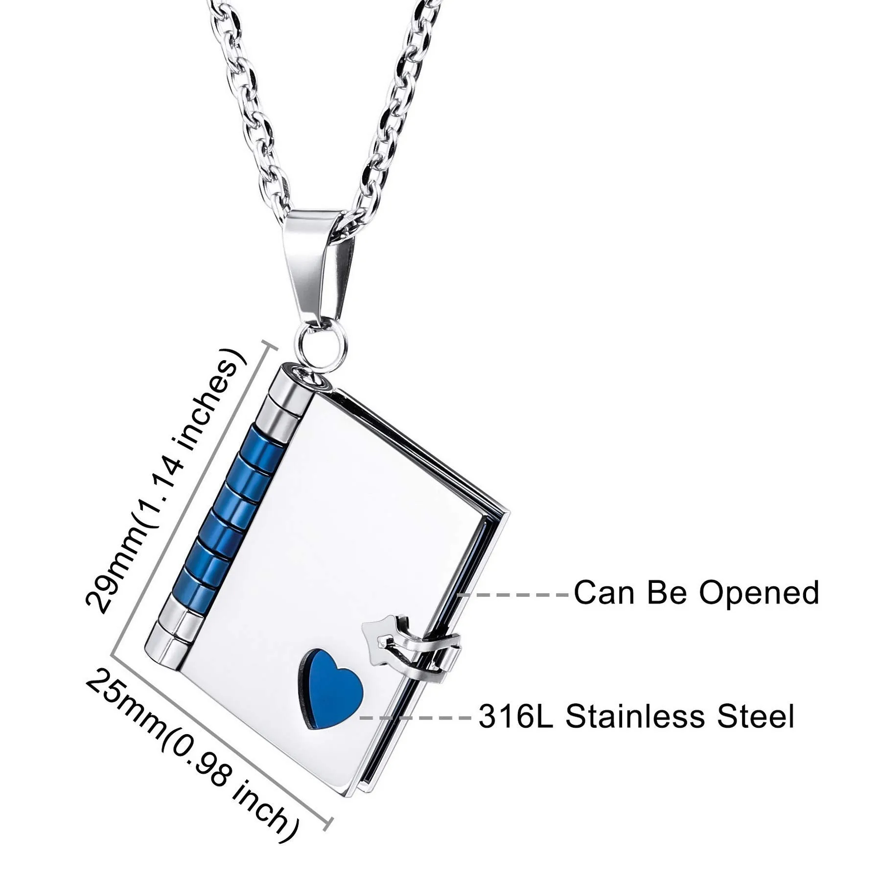 Christmas Gift Personalized Book Locket Necklace